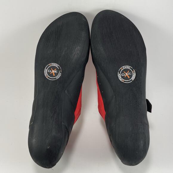 Climbx X Rave Dual Strap Sport Climbing Shoes Mens Size 10 Red Suede, Hook Loop - Picture 7 of 9